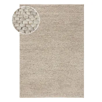 Covor grej tesut manual din amestesc de lana 200x290 cm Minerals - Flair Rugs imagine