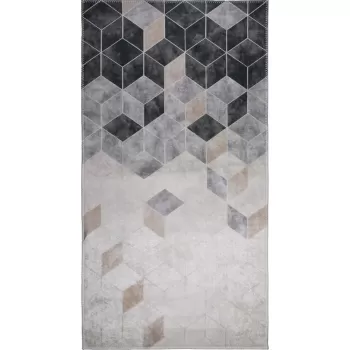 Covor gri/crem lavabil 80x50 cm - Vitaus imagine