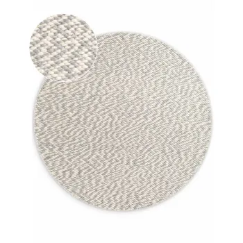 Covor gri deschis/crem tesut manual rotund din lana o 200 cm Lyon Beans - Elle Decoration imagine