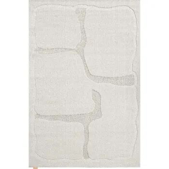 Covor gri deschis din lana 133x190 cm Morphic Organica - Agnella imagine