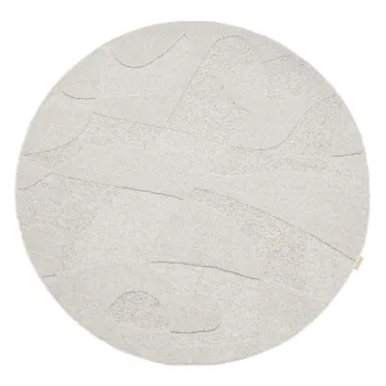 Covor gri deschis rotund din lana o 133 cm Morphic Botanica - Agnella imagine