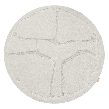 Covor gri deschis rotund din lana o 160 cm Morphic Organica - Agnella imagine