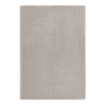 Covor gri deschis tesut manual din lana 200x300 cm Arcura - Vikosa imagine