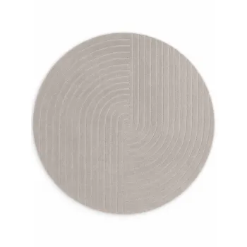 Covor gri deschis tesut manual rotund din lana o 150 cm Arcura - Vikosa imagine
