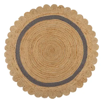 Covor gri/in culoare naturala tesut manual rotund din iuta o 160 cm Grace Grey - Flair Rugs imagine
