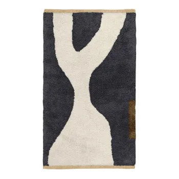 Covor gri inchis/bej lavabil din bumbac 50x80 cm Figura - Mette Ditmer Denmark imagine