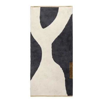 Covor gri inchis/bej lavabil din bumbac 70x150 cm Figura - Mette Ditmer Denmark imagine