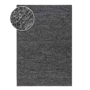 Covor gri inchis tesut manual din amestesc de lana 160x230 cm Minerals - Flair Rugs imagine