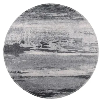 Covor gri lavabil rotund o 100 cm - Vitaus imagine