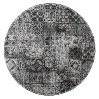 Covor gri lavabil rotund o 80 cm - Vitaus imagine