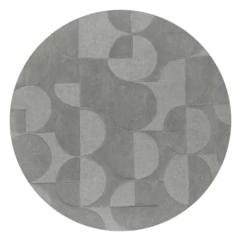 Covor gri rotund din lana o 160 cm Gigi - Flair Rugs imagine