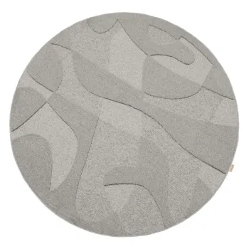 Covor gri rotund din lana o 160 cm Morphic Botanica - Agnella imagine