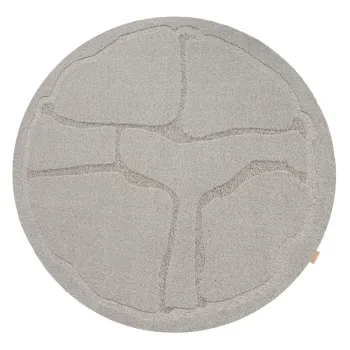 Covor gri rotund din lana o 160 cm Morphic Organica - Agnella imagine