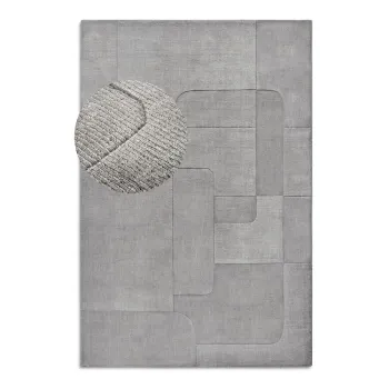 Covor gri tesut manual din lana 120x170 cm Charlotte - Villeroy&Boch imagine