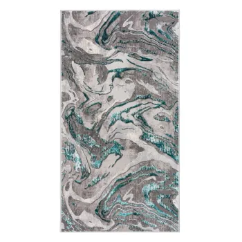 Covor gri/turcoaz 80x150 cm Marbled - Flair Rugs imagine