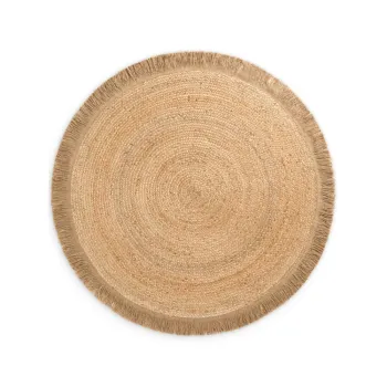 Covor in culoare naturala reversibil/tesut manual rotund din iuta o 150 cm Nuru - Hanse Home imagine