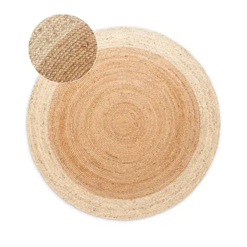 Covor in culoare naturala reversibil/tesut manual rotund din iuta o 240 cm Jutta Gold - Hanse Home imagine