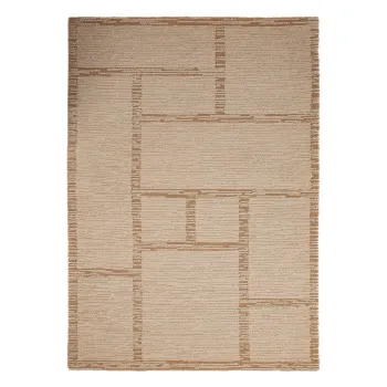 Covor in culoare naturala tesut manual din lana 200x290 cm Harris Modula Wool - Flair Rugs imagine