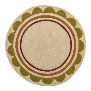 Covor in culoare naturala tesut manual rotund din lana o 120 cm Lois - Flair Rugs imagine