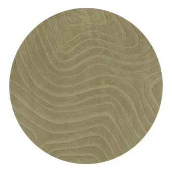 Covor kaki tesut manual rotund din lana o 160 cm Mesmerise Sage - Flair Rugs imagine