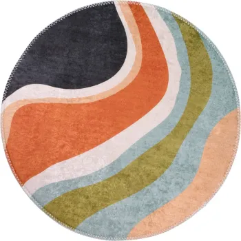 Covor lavabil rotund o 100 cm Colors of Joy - Vitaus imagine