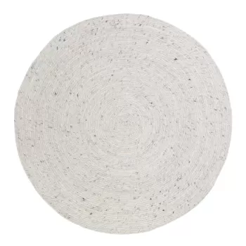 Covor lucrat manual din amestec de lana si bumbac Nattiot Neethu, o 110 cm, alb-gri imagine