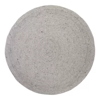 Covor lucrat manual din amestec de lana si bumbac Nattiot Neethu, o 110 cm, gri imagine