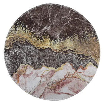 Covor maro/auriu lavabil rotund o 100 cm - Vitaus imagine