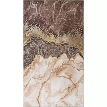 Covor maro coniac/crem lavabil 80x50 cm - Vitaus imagine