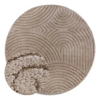 Covor maro deschis rotund o 160 cm Panglao New York Taupe - Elle Decoration imagine
