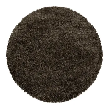 Covor maro inchis rotund o 200 cm Fluffy - Ayyildiz Carpets imagine