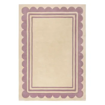 Covor mov/in culoare naturala tesut manual din lana 120x170 cm Lois Scallop - Flair Rugs imagine