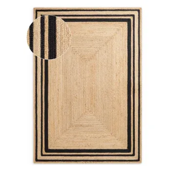 Covor negru/A(R)n culoare naturalAE>esut manual din iutA120x170 cm Jutta aEURHanse Home imagine