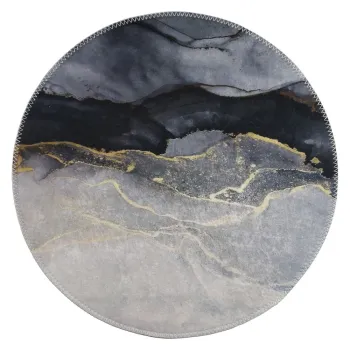 Covor negru-alb lavabil rotund o 120 cm - Vitaus imagine