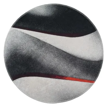 Covor negru-alb lavabil rotund o 120 cm - Vitaus imagine