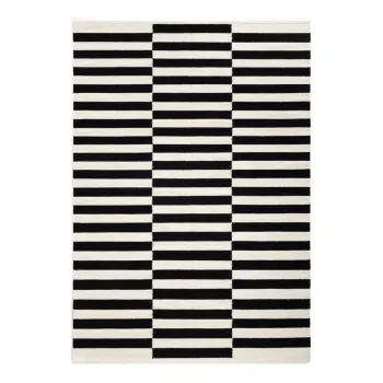 Covor negru-alb reversibil/tesut manual din lana 120x180 cm Donna - Hanse Home imagine