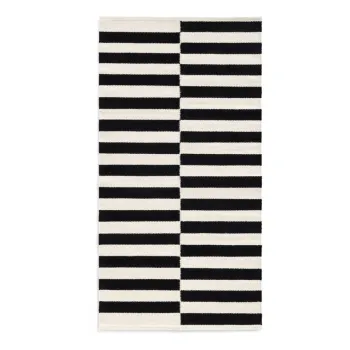 Covor negru-alb reversibil/tesut manual din lana 80x150 cm Donna - Hanse Home imagine