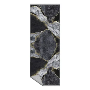 Covor negru de tip traversa 80x200 cm - Mila Home imagine