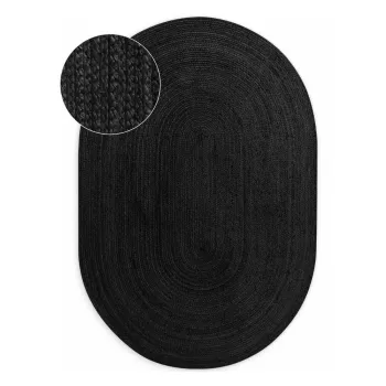 Covor negru reversibil/tesut manual din iuta 160x230 cm Braided - Hanse Home imagine