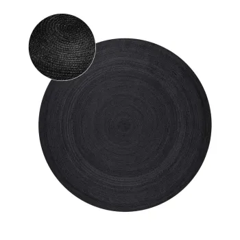 Covor negru reversibil/tesut manual rotund din iuta o 200 cm Braided - Hanse Home imagine