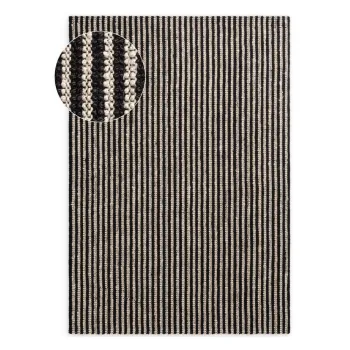 Covor negru tesut manual din iuta 160x230 cm Harvest Ebony - Elle Decoration imagine