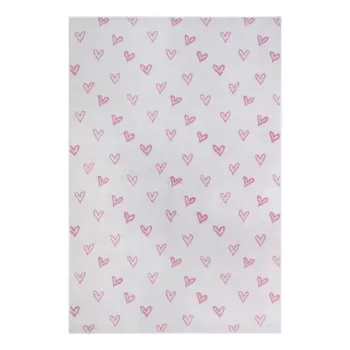 Covor pentru copii alb-roz 120x170 cm Hearts - Hanse Home imagine