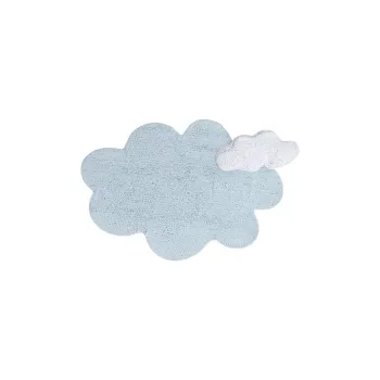 Covor pentru copii albastru deschis lavabil/tesut manual din bumbac 110x170 cm Puffy Dream - Lorena Canals imagine