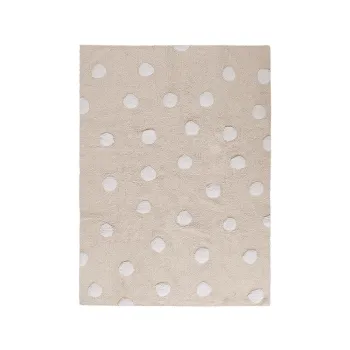 Covor pentru copii bej lavabil/tesut manual din bumbac 120x160 cm Polka Dots Beige - Lorena Canals imagine