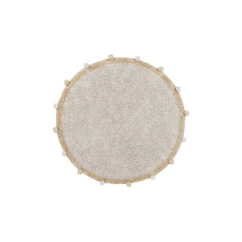 Covor pentru copii bej lavabil/tesut manual din bumbac o120 cm Bubbly Honey - Lorena Canals imagine