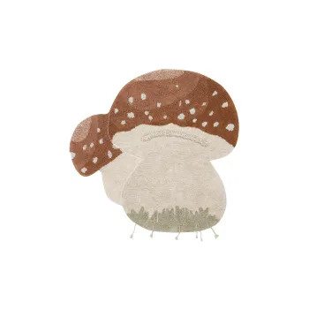 Covor pentru copii caramiziu/crem lavabil/tesut manual din bumbac 120x120 cm Boletus - Lorena Canals imagine