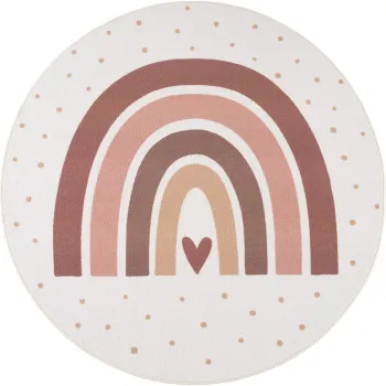 Covor pentru copii crem lavabil A,120 cm Coco 1132 aEURAyyildiz Carpets imagine