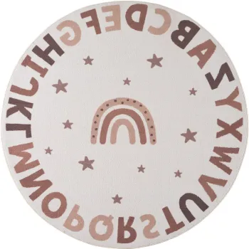 Covor pentru copii crem lavabil A,120 cm Coco 1133 aEURAyyildiz Carpets imagine