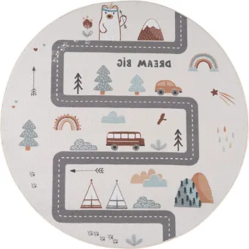 Covor pentru copii crem lavabil A,120 cm Coco 1134 aEURAyyildiz Carpets imagine