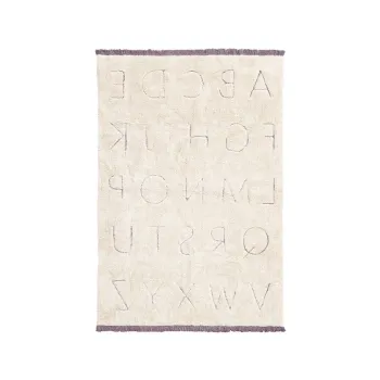 Covor pentru copii crem lavabil/tesut manual din bumbac 140x200 cm ABC - Lorena Canals imagine